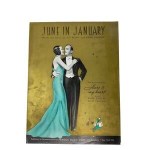 June in January Sheet Music Leo Robin Ralph Rainger Here Is My Heart Bing Crosby